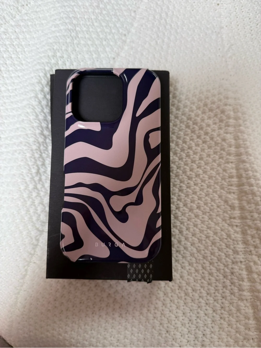 Tan & Navy Zebra Pattern Protective Phone Case